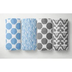 Bacati - Ikat Dots Zebra Blue Grey Boys 10 Pc Crib Set With Long Rail Guard Cover & 4 Muslin Swaddling Blankets 17 Bacati - Ikat Dots Zebra Blue Grey Boys 10 Pc Crib Set With Long Rail Guard Cover & 4 Muslin Swaddling Blankets -Love To Dream Baby Shop GUEST b3c94547 7c3d 4a67 a314 b7c4d19dfddb 1