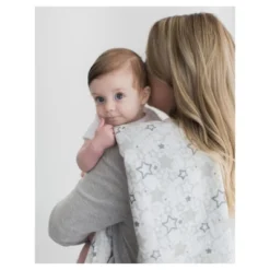 SwaddleDesigns Cotton Muslin Swaddle Blankets - Starshine Shimmer - 4pk - Sterling Gray -Love To Dream Baby Shop GUEST b4504429 5888 4ec1 92db cb3ade7889ec