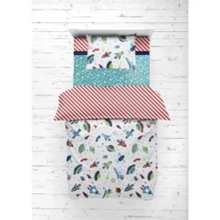 Bacati - Airspace Aqua Navy Green Red 4 Pc Toddler Bedding Set -Love To Dream Baby Shop GUEST b4c89977 3b08 4862 9eba 37004b6b55cf