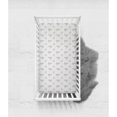 Bacati - Happy Monkeys Biege Muslin 100 Percent Cotton Universal Baby US Standard Crib Or Toddler Bed Fitted Sheet 4 Bacati - Happy Monkeys Biege Muslin 100 Percent Cotton Universal Baby US Standard Crib Or Toddler Bed Fitted Sheet - Image 2