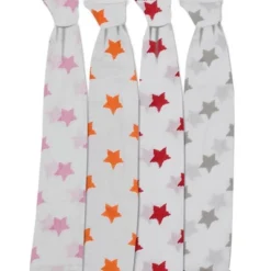 Bacati - Stars Girls Swaddling Muslin Blankets Of 4 (Pink, Orange,Red,Gray) 7 Bacati - Stars Girls Swaddling Muslin Blankets Of 4 (Pink, Orange,Red,Gray) -Love To Dream Baby Shop GUEST b659ac11 81ff 47fe 88bb 58e796fdfbde
