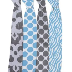 Bacati - Ikat Blue/Gray Swaddling Muslin Blankets Set Of 4 7 Bacati - Ikat Blue/Gray Swaddling Muslin Blankets Set Of 4 -Love To Dream Baby Shop GUEST b701b235 6b0b 47e3 9096 050682eb0d57