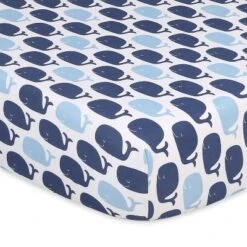 The Peanutshell Fitted Crib Sheets - Blue Nautical - 4pk