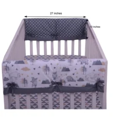 Bacati - Woodlands Gray/Beige Neutral Cotton Crib Rail Guard Covers Set Of 2 -Love To Dream Baby Shop GUEST b8fb316c 2954 49b4 bb29 8a292fd9782f