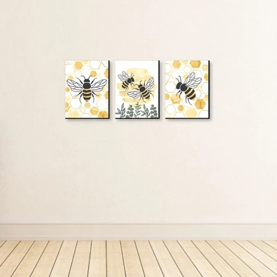 Big Dot Of Happiness Little Bumblebee - Bee Nursery Wall Art And Kitchen Decor - 7.5 X 10 Inches - Set Of 3 Prints 4 Big Dot Of Happiness Little Bumblebee - Bee Nursery Wall Art And Kitchen Decor - 7.5 X 10 Inches - Set Of 3 Prints - Image 2