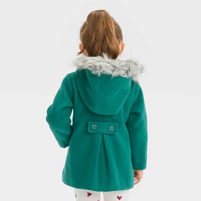 Toddler Girls' Hooded Wool Coat - Cat & Jack™ 3 Toddler Girls' Hooded Wool Coat - Cat & Jack™