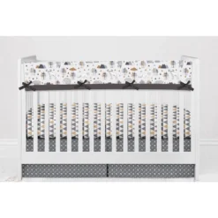 Bacati - Woodlands Gray/Beige Neutral Cotton Long Crib Rail Guard Cover -Love To Dream Baby Shop GUEST bae7d7e0 7842 45d4 a841 2fa132b39c62