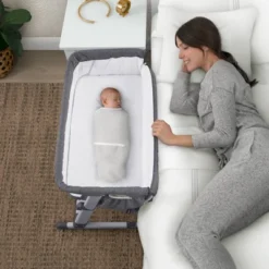Simmons Kids' Dream Bedside Baby Bassinet Sleeper With Breathable Mesh And Adjustable Heights - Lightweight Portable Crib - Gray -Love To Dream Baby Shop GUEST bc237a79 6892 48df b0c4 657c36e40b2e