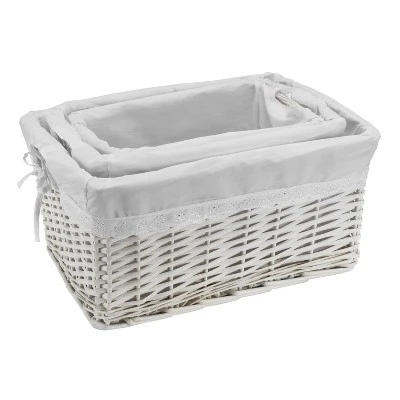 Badger Basket With Decorative White Liners Set Of 3 5 Badger Basket With Decorative White Liners Set Of 3 - Image 3