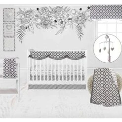 Bacati - Love Gray/Silver Set Of 2 Small Side Crib Rail Guard Covers -Love To Dream Baby Shop GUEST bfd5c89a 00b1 4529 90b0 9b41284c5f45