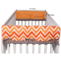Bacati - Mix N Match Chevron/Dots Crib Rail Guard Set Of 2 Covers Orange/Gray -Love To Dream Baby Shop GUEST c23ddacc 610d 4164 a244 94f0943faeb3