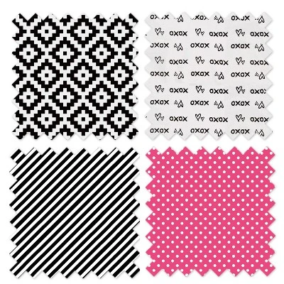 Bacati - Love Black Fuschia 10 Pc Crib Bedding Set With Long Rail Guard Cover 5 Bacati - Love Black Fuschia 10 Pc Crib Bedding Set With Long Rail Guard Cover - Image 3