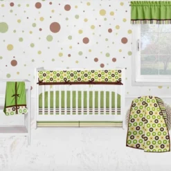 Bacati - Mod Dots/Stripes Crib Rail Guard Covers Set Of 2 Green/Yellow/Chocolate -Love To Dream Baby Shop GUEST c3cd163a 71c2 471e 9907 2a0301c295e4 1