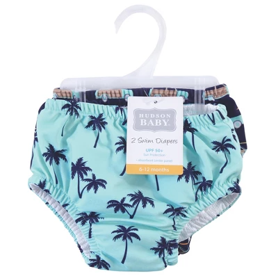Hudson Baby Infant And Toddler Boy Swim Diapers, Palm Trees 3 Hudson Baby Infant And Toddler Boy Swim Diapers, Palm Trees