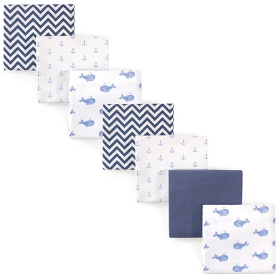 Hudson Baby Infant Boy Cotton Flannel Receiving Blankets Bundle, Blue Whale, One Size 3 Hudson Baby Infant Boy Cotton Flannel Receiving Blankets Bundle, Blue Whale, One Size