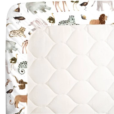 NoJo Watercolor Jungle Friends Mini Crib Sheet 5 NoJo Watercolor Jungle Friends Mini Crib Sheet - Image 3