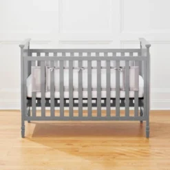 BreathableBaby Breathable Mesh Crib Liner - Classic Collection - Gray - For Full-Size Solid End Cribs