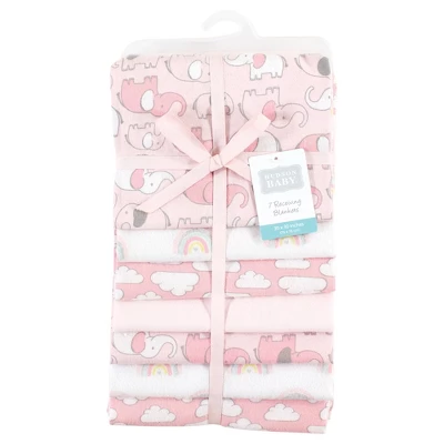 Hudson Baby Infant Girl Cotton Flannel Receiving Blankets Bundle, Girl New Elephant, One Size 3 Hudson Baby Infant Girl Cotton Flannel Receiving Blankets Bundle, Girl New Elephant, One Size