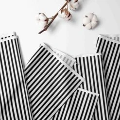 Bacati - Black Pin Stripes 100 Percent Cotton Universal Baby US Standard Crib Or Toddler Bed Fitted Sheet