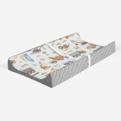 Bacati - Construction Multicolor Boys Cotton Changing Pad Cover