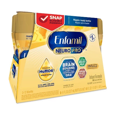 Enfamil NeuroPro Ready To Feed Infant Formula Bottles - 8 Fl Oz Each/6ct 12 Enfamil NeuroPro Ready To Feed Infant Formula Bottles - 8 Fl Oz Each/6ct - Image 10