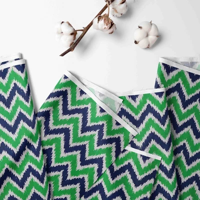Bacati - Mix N Match Chevron/Dots Crib Rail Guard Covers Set Of 2 Navy/Green 4 Bacati - Mix N Match Chevron/Dots Crib Rail Guard Covers Set Of 2 Navy/Green - Image 2