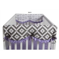 Bacati - Love Gray/Lilac Set Of 2 Small Side Crib Rail Guard Covers -Love To Dream Baby Shop GUEST ccd05985 1362 430b bb5d b4388b218f71