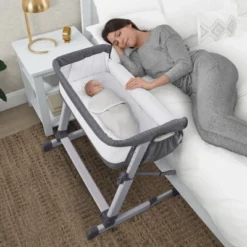Simmons Kids' Dream Bedside Baby Bassinet Sleeper With Breathable Mesh And Adjustable Heights - Lightweight Portable Crib - Gray -Love To Dream Baby Shop GUEST d0943101 07a4 47d5 a234 70b25b3d14be