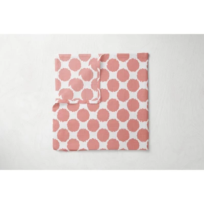 Bacati - Ikat Dots Stripes Coral Grey Girls 4 Pc Crib Set With 2 Muslin Swaddle Blankets 5 Bacati - Ikat Dots Stripes Coral Grey Girls 4 Pc Crib Set With 2 Muslin Swaddle Blankets - Image 3