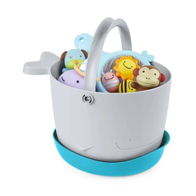 Skip Hop Moby Stowaway Bath Toy Bucket - Gray 3 Skip Hop Moby Stowaway Bath Toy Bucket - Gray
