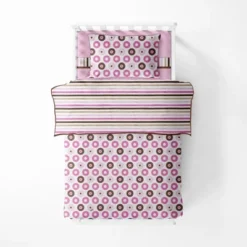 Bacati - Mod Dots Stripes Pink Fuschia Beige Chocolate 3 Pc Toddler Sheet Set -Love To Dream Baby Shop GUEST d452c70e d838 4c5d b9c1 1f9f452fc1ea