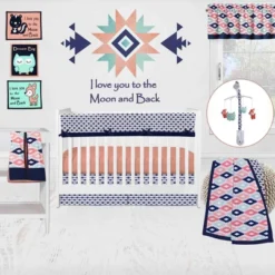 Bacati - Emma Crib Rail Guard Covers Set Of 2 Coral/Mint/Navy 10 Bacati - Emma Crib Rail Guard Covers Set Of 2 Coral/Mint/Navy -Love To Dream Baby Shop GUEST d59c3eaf 1244 467c 868f a48d88faf406