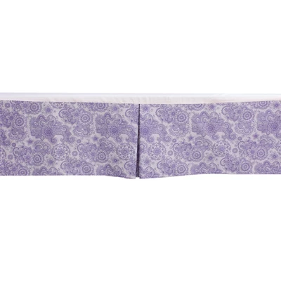 Bacati - Isabella Paisley Lilac Scroll Crib/Toddler Bed Skirt 4 Bacati - Isabella Paisley Lilac Scroll Crib/Toddler Bed Skirt - Image 2