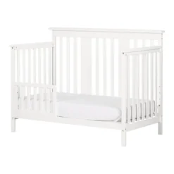 South Shore Little Smileys Modern Baby Crib Adjustable Height Mattress With Toddler Rail - Pure White -Love To Dream Baby Shop GUEST d6170de0 02c7 4eff 9579 4b0c9ca7aa33