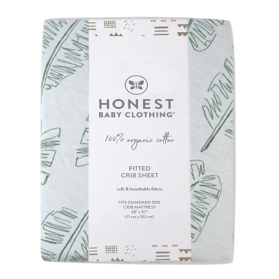 Honest Baby Organic Fitted Crib Sheet - Jumbo Leaf Sage 3 Honest Baby Organic Fitted Crib Sheet - Jumbo Leaf Sage