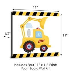 Big Dot Of Happiness Construction Truck - Kids Room, Nursery Decor And Home Decor - 11 X 11 Inches Nursery Wall Art - Set Of 4 Prints For Baby's Room -Love To Dream Baby Shop GUEST dbdb062f 5c77 42e3 ade9 3a0de6f37c38