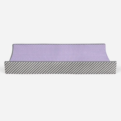 Bacati - Love Gray/Lilac Pin Dots Changing Pad Cover 6 Bacati - Love Gray/Lilac Pin Dots Changing Pad Cover - Image 4