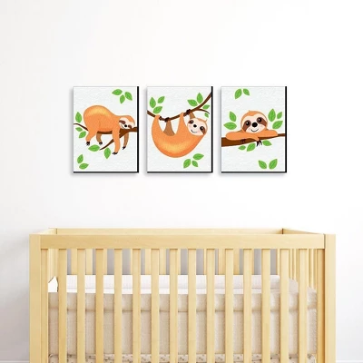 Big Dot Of Happiness Let's Hang - Sloth - Nursery Wall Art And Kids Room Decorations - Gift Ideas - 7.5 X 10 Inches - Set Of 3 Prints 3 Big Dot Of Happiness Let's Hang - Sloth - Nursery Wall Art And Kids Room Decorations - Gift Ideas - 7.5 X 10 Inches - Set Of 3 Prints