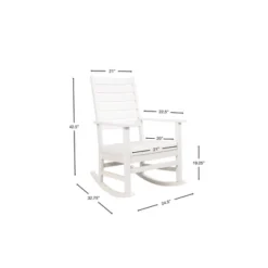 Gift Mark Adult Rocking Chair With Horizontal Back And White Faux Leather Seat -Love To Dream Baby Shop GUEST dfb357c9 bb01 4d46 bba8 d25e8f92c5f8