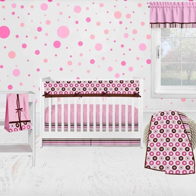 Bacati - Mod Dots/Stripes Crib Rail Guard Covers Set Of 2 Pink/Chocolate 5 Bacati - Mod Dots/Stripes Crib Rail Guard Covers Set Of 2 Pink/Chocolate - Image 3