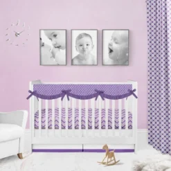 Bacati - Mix N Match Chevron/Dots Crib Rail Guard Set Of 2 Covers Purple -Love To Dream Baby Shop GUEST e04d5740 0944 440b a91a bb2dea252877