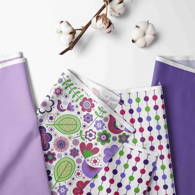 Bacati - Botanical Purple Long Crib Rail Guard Cover 4 Bacati - Botanical Purple Long Crib Rail Guard Cover - Image 2