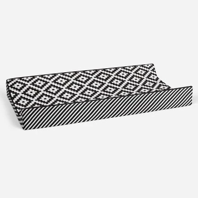 Bacati - Love Black/White Warp Stripes Changing Pad Cover 4 Bacati - Love Black/White Warp Stripes Changing Pad Cover - Image 2
