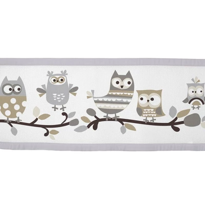 BreathableBaby Breathable Mesh Crib Liner - Classic Collection - Owl Fun Gray 7 BreathableBaby Breathable Mesh Crib Liner - Classic Collection - Owl Fun Gray - Image 5