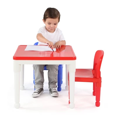 3pc 2 In 1 Square Activity Table With 2 Chairs Blue/Red - Humble Crew 7 3pc 2 In 1 Square Activity Table With 2 Chairs Blue/Red - Humble Crew - Image 5