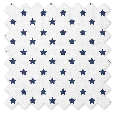 Bacati - Stars Navy Muslin 3 Pc Toddler Bed Sheet Set 100 Pecent Cotton 7 Bacati - Stars Navy Muslin 3 Pc Toddler Bed Sheet Set 100 Pecent Cotton - Image 5
