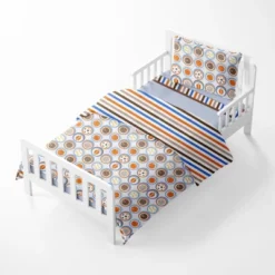 Bacati - Mod Sports Blue Orange Chocolate 4 Pc Toddler Bedding Set -Love To Dream Baby Shop GUEST ea2e8d63 fbd4 4c2e 8e32 f5a4922f98d8