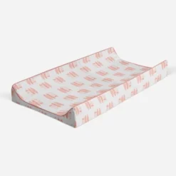 Bacati - Olivia Coral Feathers Quilted Muslin Changing Pad Cover -Love To Dream Baby Shop GUEST eaf8d48a 9463 4c92 bebb 1df2e2c0b4be