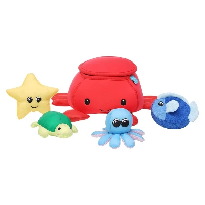 Manhattan Toy Neoprene Crab 5 Piece Floating Spill N Fill Bath Toy With Quick Dry Sponges And Squirt Toy 5 Manhattan Toy Neoprene Crab 5 Piece Floating Spill N Fill Bath Toy With Quick Dry Sponges And Squirt Toy - Image 3