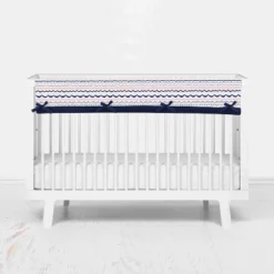 Bacati - Olivia Long Crib Rail Guard Cover Coral/Navy 8 Bacati - Olivia Long Crib Rail Guard Cover Coral/Navy -Love To Dream Baby Shop GUEST ec1c8a80 cb85 4811 963f cc499be9f291